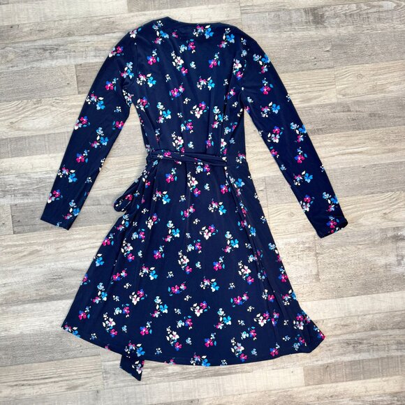 Banana Republic Navy Floral Wrap Dress Size XS S28 - Picture 4 of 7